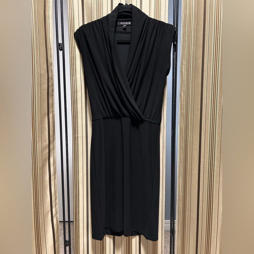 Faux wrap jersey dress